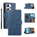 For Infinix Hot 30 Play PU Genuine Leather Texture Embossed Line Phone Case(Blue)