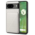 For Google Pixel 7 Denior Crocodile Texture Holder Electroplating Phone Case(White)
