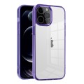 For iPhone 12 Pro Max Ice Color Clear Acrylic Hybrid TPU Phone Case(Transparent Purple)