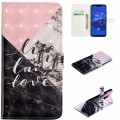 For Huawei Mate 20 lite Oil Embossed 3D Drawing Leather Phone Case(Stitching Marble)