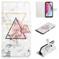 For Huawei P20 lite Oil Embossed 3D Drawing Leather Phone Case(Triangular Marble)