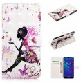 For Huawei P30 lite Oil Embossed 3D Drawing Leather Phone Case(Flower Fairy)