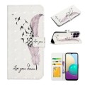 For Huawei P40 lite Oil Embossed 3D Drawing Leather Phone Case(Feather)