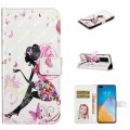 For Huawei P40 Pro Oil Embossed 3D Drawing Leather Phone Case(Flower Fairy)