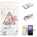 For Huawei P20 Oil Embossed 3D Drawing Leather Phone Case(Triangular Marble)