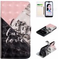 For Honor 10 Oil Embossed 3D Drawing Leather Phone Case(Stitching Marble)