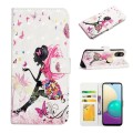 For Honor 10 Lite Oil Embossed 3D Drawing Leather Phone Case(Flower Fairy)