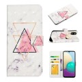 For Honor 10 Lite Oil Embossed 3D Drawing Leather Phone Case(Triangular Marble)