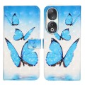 For Honor 90 Oil Embossed 3D Drawing Leather Phone Case(3 Butterflies)