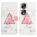 For Honor 90 Pro Oil Embossed 3D Drawing Leather Phone Case(Triangular Marble)