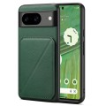 For Google Pixel 7 Denior Calf Texture Holder Electroplating Phone Case(Green)
