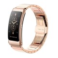 For Huawei Band 7 / B3 / Watch Fit Mini One Bead Butterfly Buckle Stainless Steel Watch Band(Rose Go