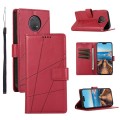 For Nokia G10 PU Genuine Leather Texture Embossed Line Phone Case(Red)