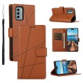 For Nokia G22 PU Genuine Leather Texture Embossed Line Phone Case(Brown)
