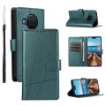 For Nokia X20 PU Genuine Leather Texture Embossed Line Phone Case(Green)