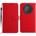 For Honor X9b Rhombic Grid Texture Leather Phone Case(Red)