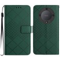 For Honor X9b Rhombic Grid Texture Leather Phone Case(Green)
