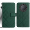 For Honor X9a / Magic5 Lite 5G Rhombic Grid Texture Leather Phone Case(Green)