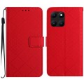 For Honor X6a Rhombic Grid Texture Leather Phone Case(Red)