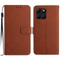 For Honor X6a Rhombic Grid Texture Leather Phone Case(Brown)