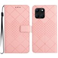 For Honor X6a Rhombic Grid Texture Leather Phone Case(Pink)