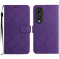 For Honor 90 Rhombic Grid Texture Leather Phone Case(Purple)