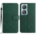 For Honor 90 Smart Rhombic Grid Texture Leather Phone Case(Green)