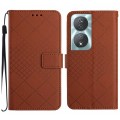 For Honor 90 Smart Rhombic Grid Texture Leather Phone Case(Brown)