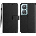 For Honor 90 Smart Rhombic Grid Texture Leather Phone Case(Black)