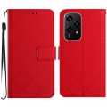 For Honor 200 Lite Rhombic Grid Texture Leather Phone Case(Red)