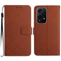 For Honor 200 Lite Rhombic Grid Texture Leather Phone Case(Brown)