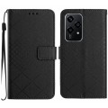 For Honor 200 Lite Rhombic Grid Texture Leather Phone Case(Black)