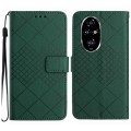 For Honor 200 5G Global Rhombic Grid Texture Leather Phone Case(Green)
