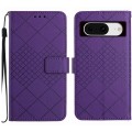 For Google Pixel 8 Rhombic Grid Texture Leather Phone Case(Purple)