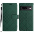 For Google Pixel 7a Rhombic Grid Texture Leather Phone Case(Green)