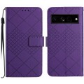 For Google Pixel 7 Pro Rhombic Grid Texture Leather Phone Case(Purple)
