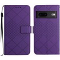 For Google Pixel 7 Rhombic Grid Texture Leather Phone Case(Purple)