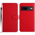 For Google Pixel 7 Rhombic Grid Texture Leather Phone Case(Red)