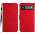 For Google Pixel 6 Pro Rhombic Grid Texture Leather Phone Case(Red)