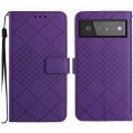 For Google Pixel 6 Rhombic Grid Texture Leather Phone Case(Purple)
