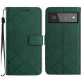 For Google Pixel 6 Rhombic Grid Texture Leather Phone Case(Green)