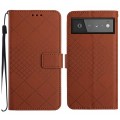 For Google Pixel 6 Rhombic Grid Texture Leather Phone Case(Brown)