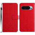 For Google Pixel 9 Pro Rhombic Grid Texture Leather Phone Case(Red)