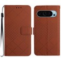 For Google Pixel 9 Pro Rhombic Grid Texture Leather Phone Case(Brown)