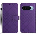 For Google Pixel 9 Rhombic Grid Texture Leather Phone Case(Purple)