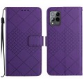 For T-Mobile Revvl 6 Pro 5G / T Phone Pro 5G Rhombic Grid Texture Leather Phone Case(Purple)