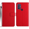 For TCL 30 SE / 30E / 306 / 305 Rhombic Grid Texture Leather Phone Case(Red)