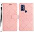 For TCL 30 SE / 30E / 306 / 305 Rhombic Grid Texture Leather Phone Case(Pink)