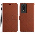 For TCL 505 Rhombic Grid Texture Leather Phone Case(Brown)