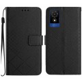For TCL 502 Rhombic Grid Texture Leather Phone Case(Black)